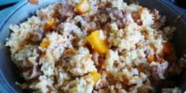 плов с тыквой и мясом