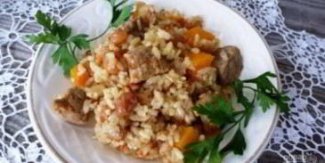 плов с тыквой и мясом