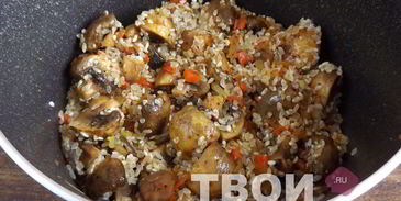 постный плов с грибами