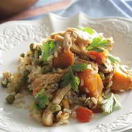 Рецепт Пряного плова с овощами и индейкой