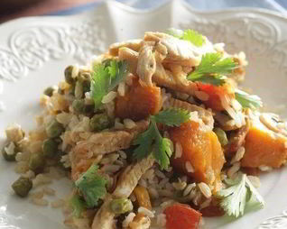 Пряный плов с овощами и индейкой