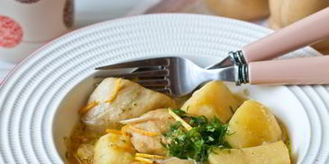 апельсиновое рагу из курицы и картофеля