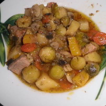 Овощное рагу с брюссельской капустой