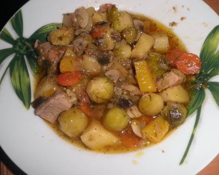 Овощное рагу с брюссельской капустой