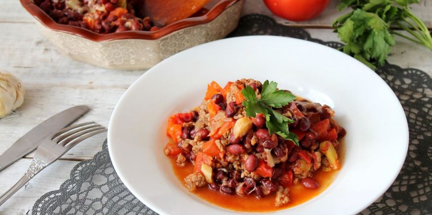 Рецепт овощного рагу с фаршем в духовке