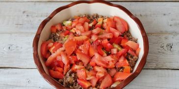 овощное рагу с фаршем в духовке