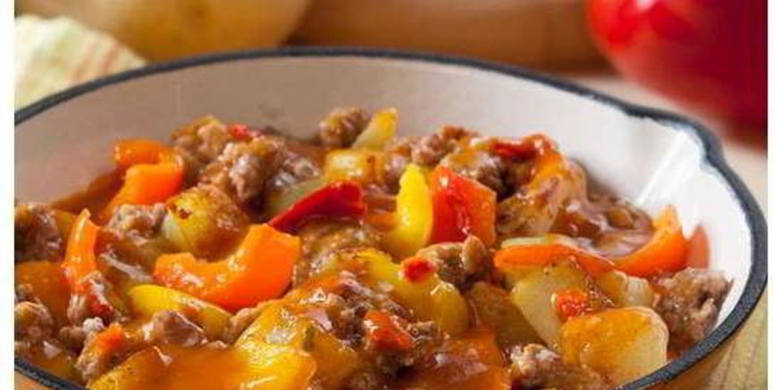 Рецепт овощного рагу с фаршем в сливках