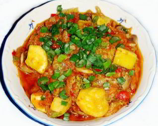 Овощное рагу с грибами, кабачками и баклажанами