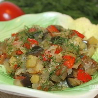 Овощное рагу с капустой в мультиварке