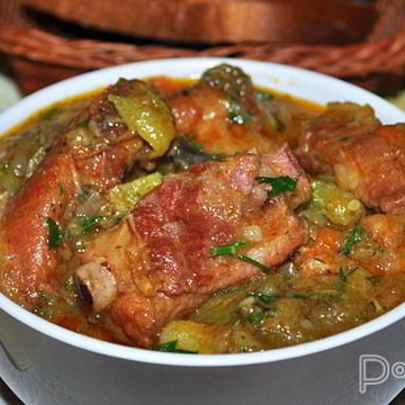 Овощное рагу с копчеными ребрышками