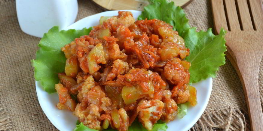 Рецепт овощного рагу с цветной капустой и кабачками