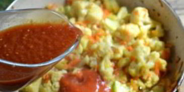 овощное рагу с цветной капустой и кабачками