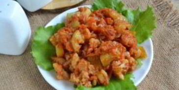 овощное рагу с цветной капустой и кабачками