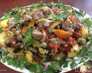 Овощное рагу с уткой дамлама