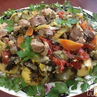 Овощное рагу с уткой дамлама