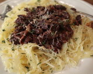 Паста с рагу из дичи