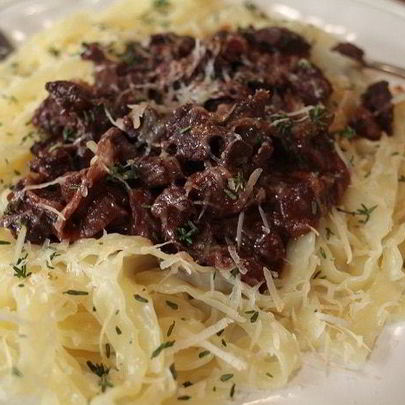 Паста с рагу из дичи