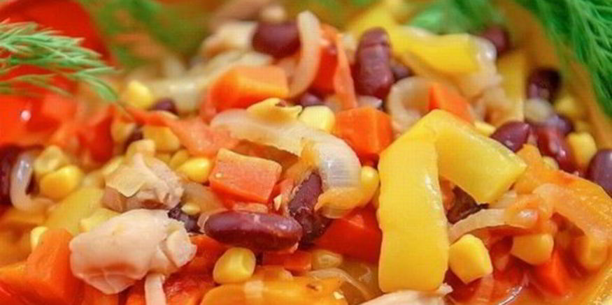 Рецепт рагу из овощей с курицей