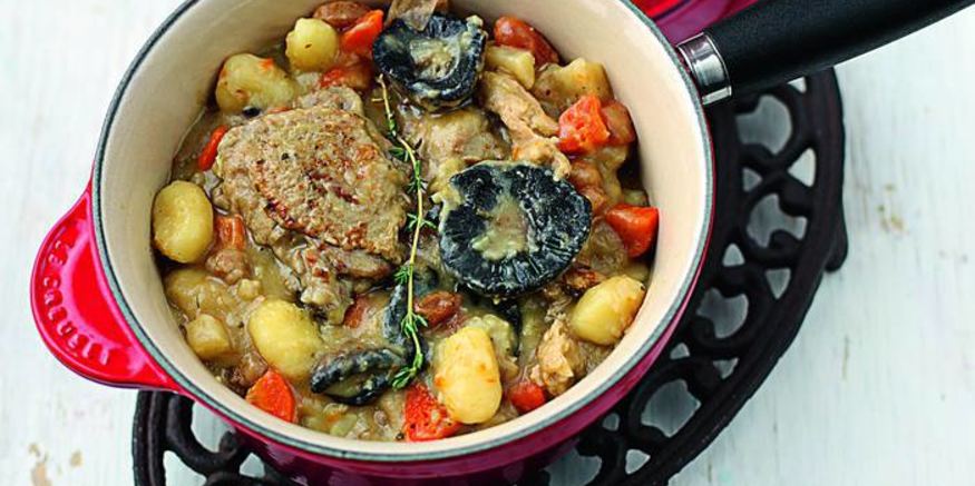 Рецепт рагу из цесарки с шампиньонами и ньокками