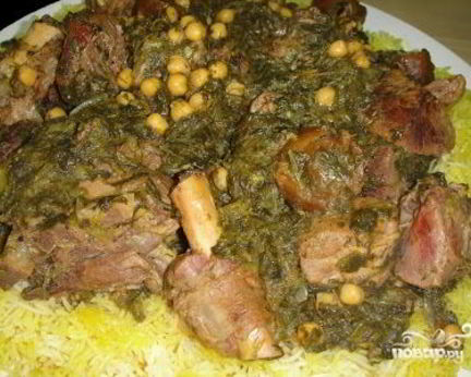 Рагу со шпинатом и горохом