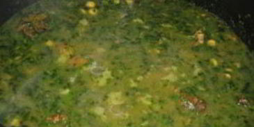 рагу со шпинатом и горохом