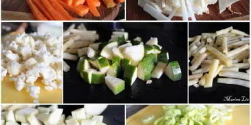 уютное рагу из овощей и куриных котлеток