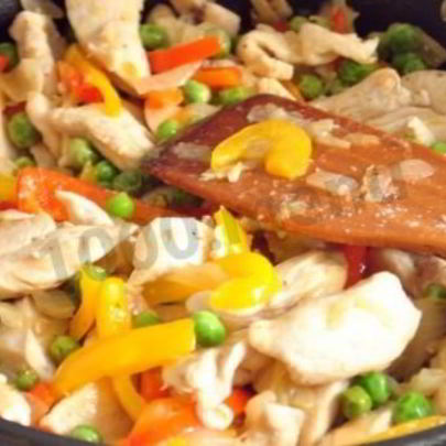 Рататуй с картошкой на сковороде