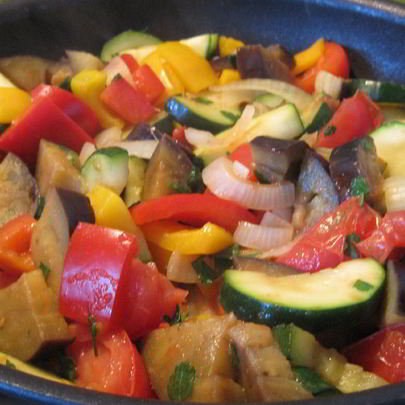 Рататуй с цукини и баклажаном