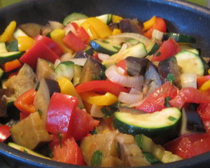 Рататуй с цукини и баклажаном