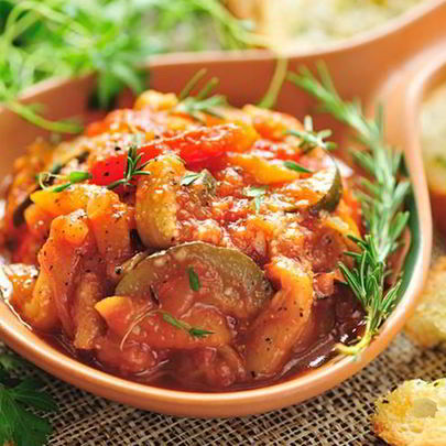 Рататуй с жареной индейкой