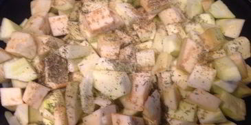 стейк с гарниром рататуй