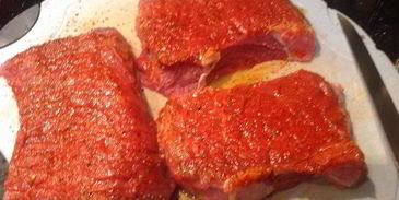 стейк с гарниром рататуй