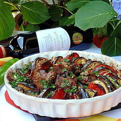 Запеченные овощи Рататуй с острой телятиной