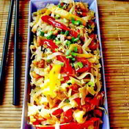 Рецепт Рисовой лапши с креветками и овощами