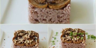 красное ризотто с горгонцоловым соусом