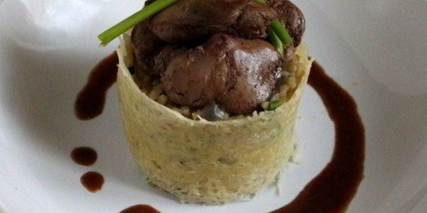 Рецепт куриной печени с шафрановым ризотто