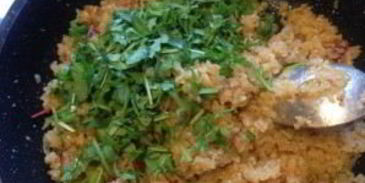 ризотто из булгура с рукколой