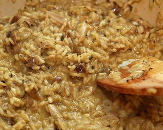 Ризотто с белыми грибами и апельсинами