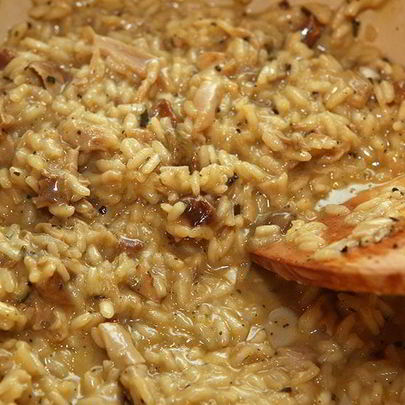 Ризотто с белыми грибами и апельсинами