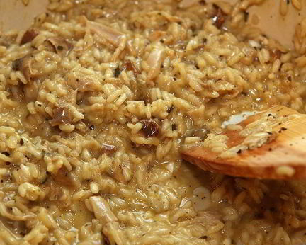 Ризотто с белыми грибами и апельсинами