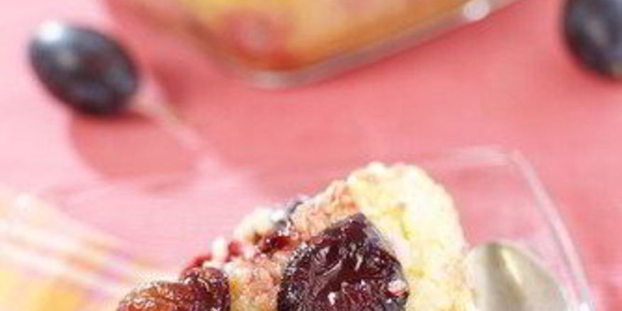 Рецепт ризотто с кокосовым молоком и сливами, запечеными в марсале с корицей