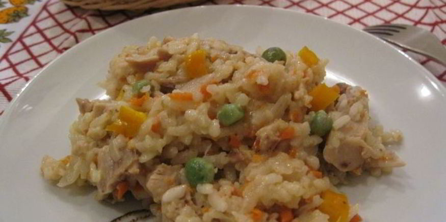 Рецепт ризотто с курицей и овощами