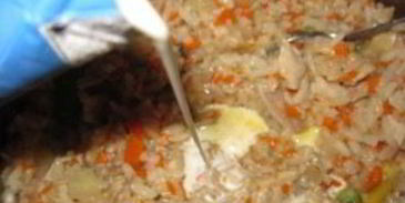 ризотто с курицей и овощами