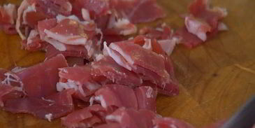 ризотто с мятой и ветчиной