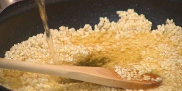 ризотто с мятой и ветчиной