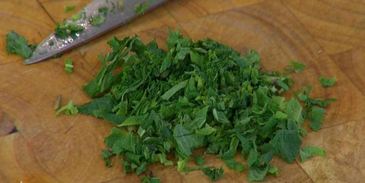 ризотто с мятой и ветчиной