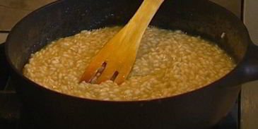 ризотто с сельдереем, ветчиной и пармезаном