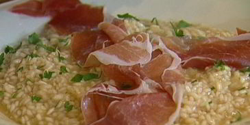 ризотто с сельдереем, ветчиной и пармезаном