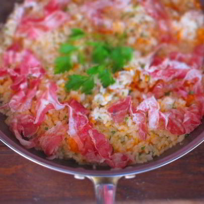 Ризотто с тыквой и беконом