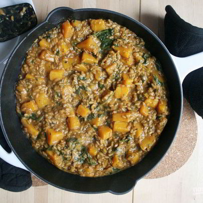 Ризотто с тыквой и шпинатом